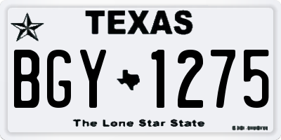 TX license plate BGY1275