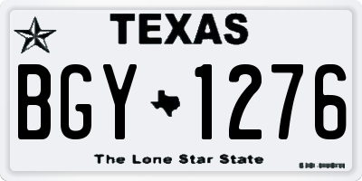 TX license plate BGY1276