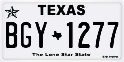 TX license plate BGY1277