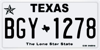 TX license plate BGY1278