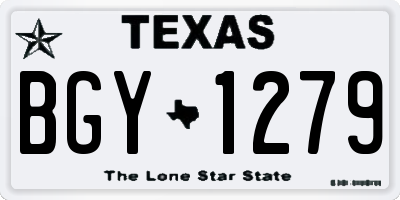 TX license plate BGY1279