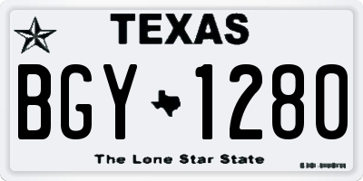 TX license plate BGY1280