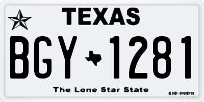TX license plate BGY1281