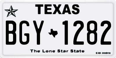 TX license plate BGY1282