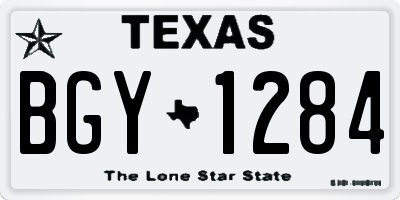 TX license plate BGY1284