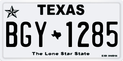 TX license plate BGY1285