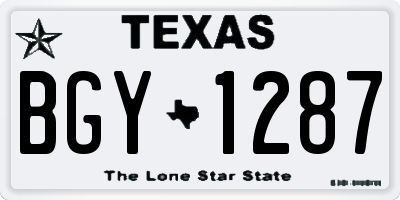 TX license plate BGY1287