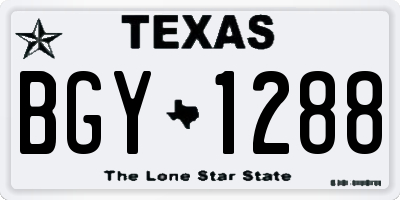 TX license plate BGY1288