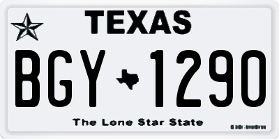 TX license plate BGY1290