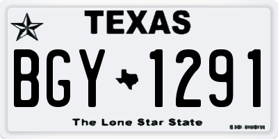 TX license plate BGY1291