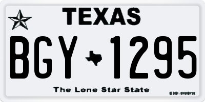 TX license plate BGY1295