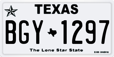 TX license plate BGY1297