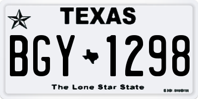 TX license plate BGY1298