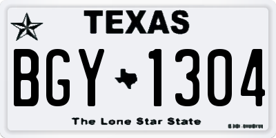 TX license plate BGY1304