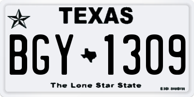 TX license plate BGY1309