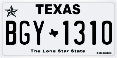 TX license plate BGY1310