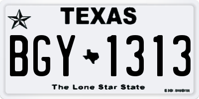 TX license plate BGY1313