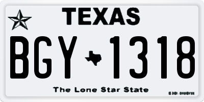 TX license plate BGY1318