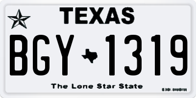 TX license plate BGY1319