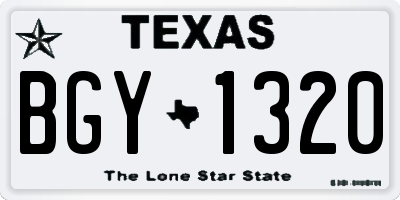 TX license plate BGY1320