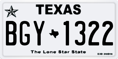 TX license plate BGY1322