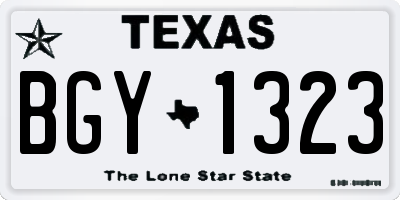 TX license plate BGY1323
