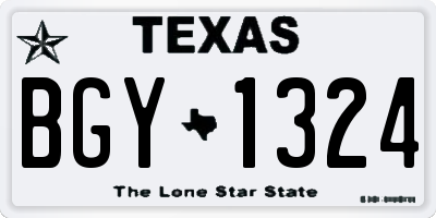 TX license plate BGY1324