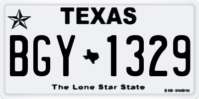 TX license plate BGY1329