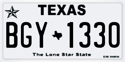 TX license plate BGY1330