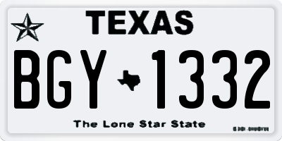 TX license plate BGY1332