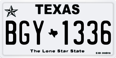 TX license plate BGY1336