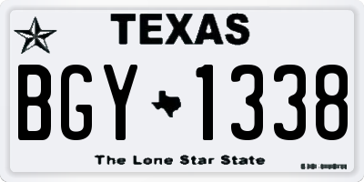 TX license plate BGY1338