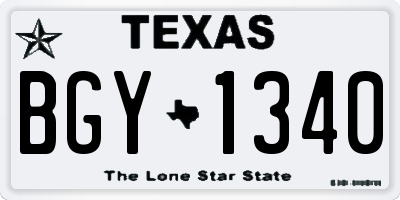 TX license plate BGY1340