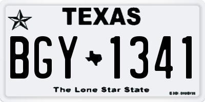 TX license plate BGY1341