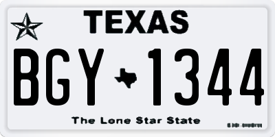 TX license plate BGY1344