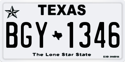 TX license plate BGY1346
