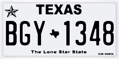 TX license plate BGY1348