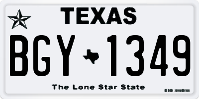 TX license plate BGY1349