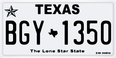 TX license plate BGY1350