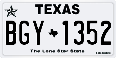 TX license plate BGY1352