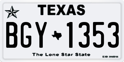 TX license plate BGY1353