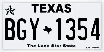 TX license plate BGY1354