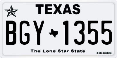 TX license plate BGY1355