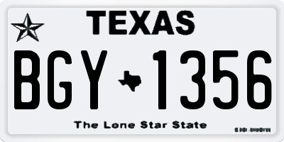 TX license plate BGY1356