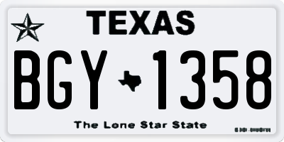 TX license plate BGY1358
