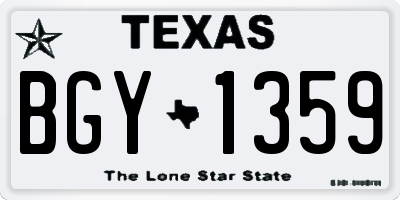 TX license plate BGY1359