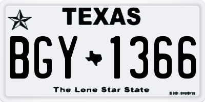 TX license plate BGY1366