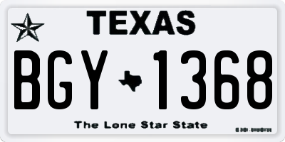 TX license plate BGY1368