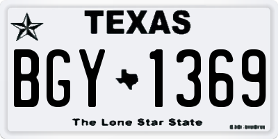 TX license plate BGY1369