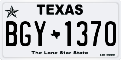 TX license plate BGY1370